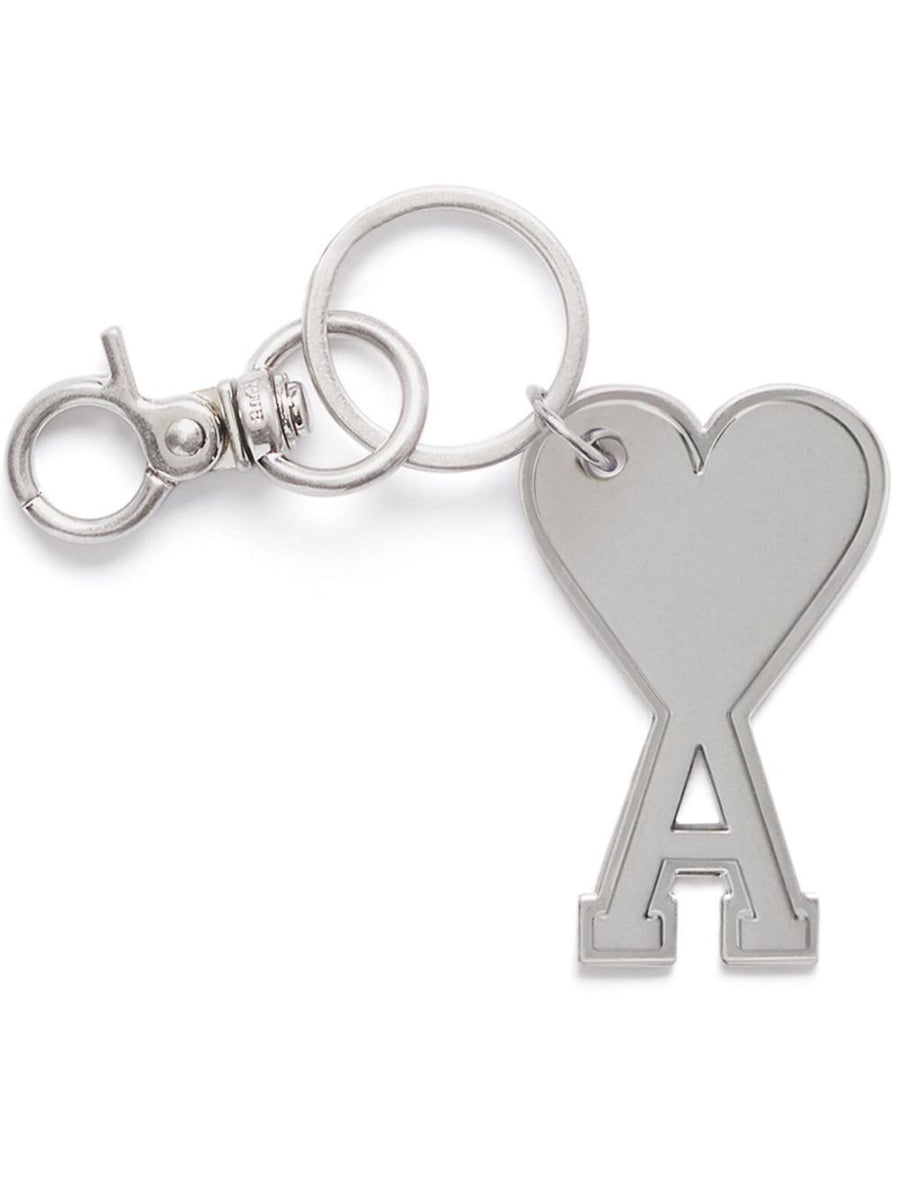 Ami Paris Ami De Coeur Keyring Silver Zamak Lobster Clasp For Men Daily Carry Everyday High Quality Finish