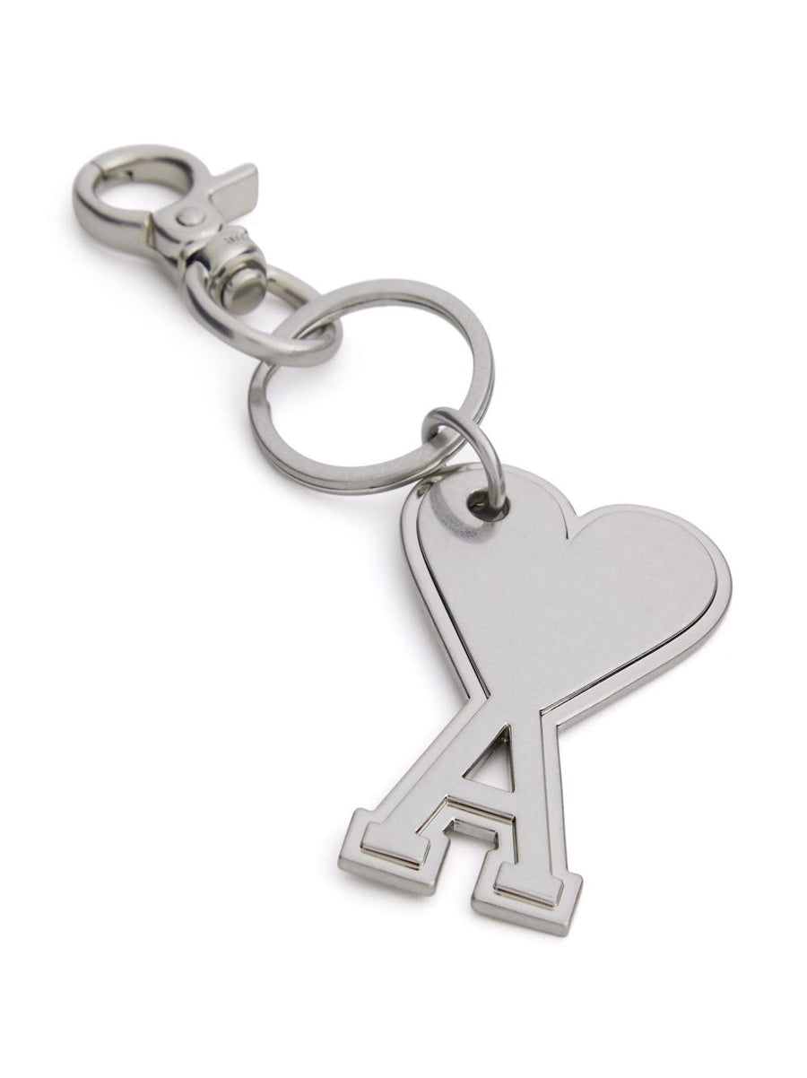 Ami Paris Ami De Coeur Keyring Silver Zamak Lobster Clasp For Men Daily Carry Everyday High Quality Finish