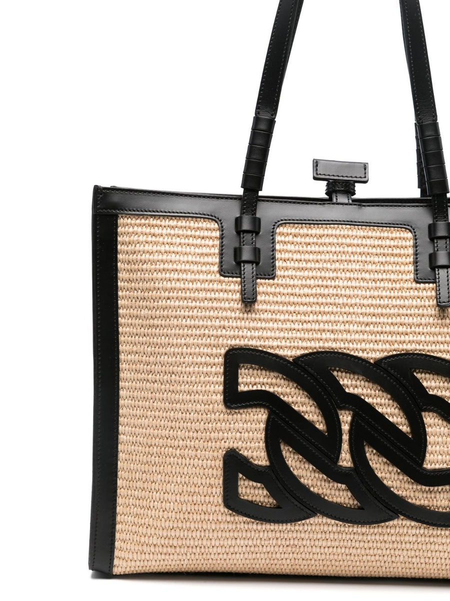 Casadei Beaurivage Raffia Shopper Bag Lightweight Structured Everyday Luxury For Women