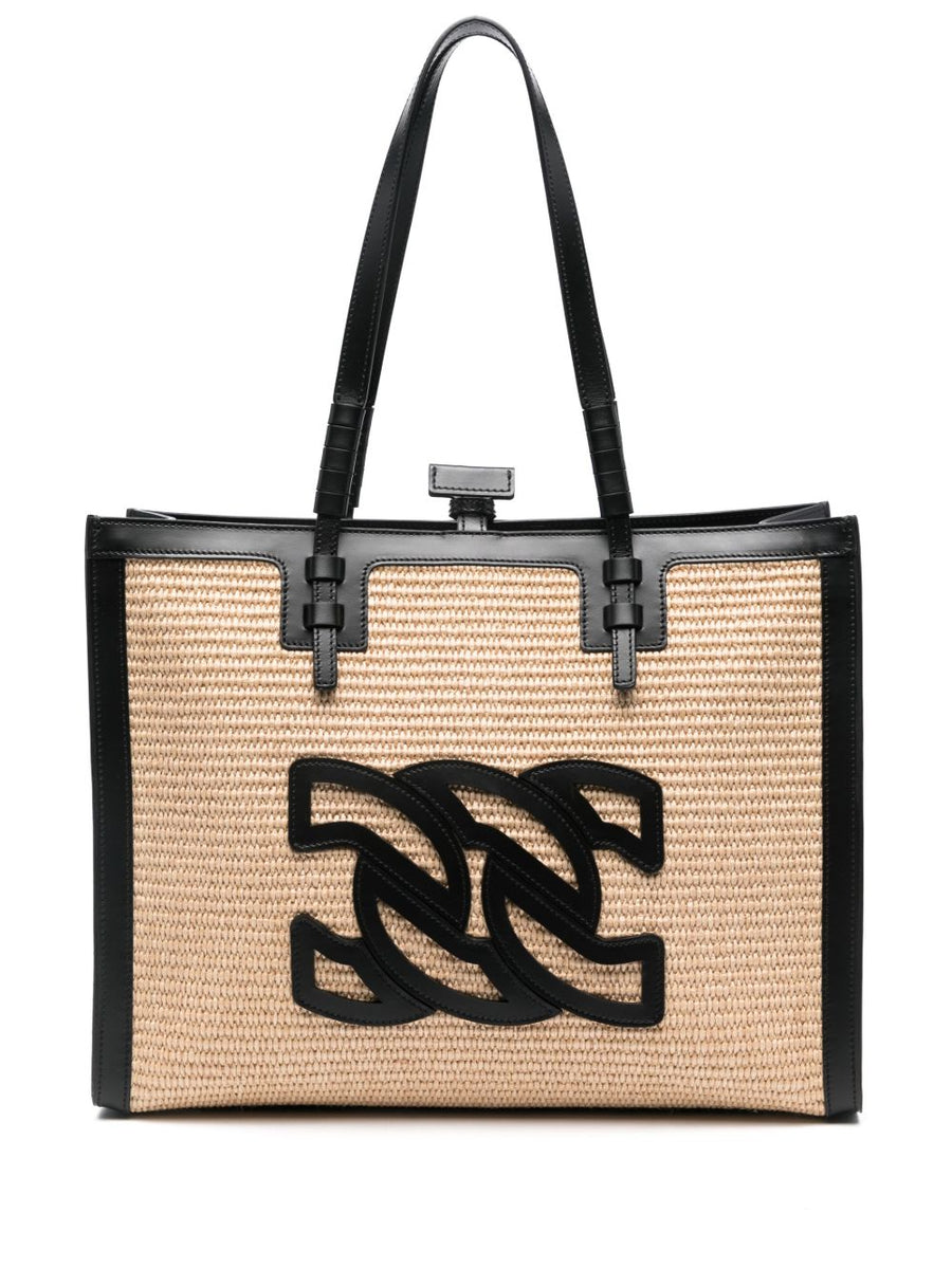 Casadei Beaurivage Raffia Shopper Bag Lightweight Structured Everyday Luxury For Women
