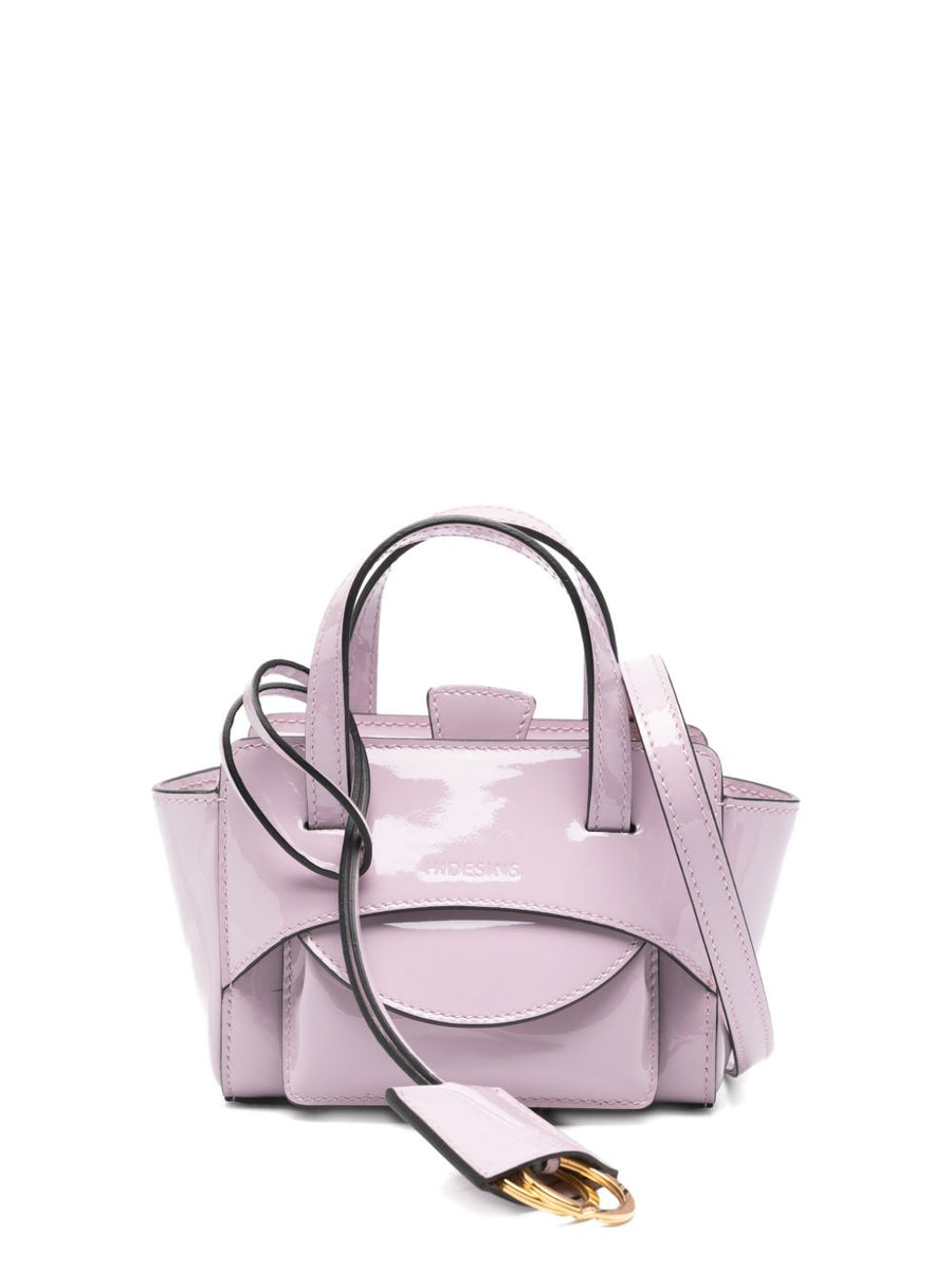 Hidesins Flap XS Lilac Patent Calf Leather Mini Shopper With Detachable Strap Top Handle For Women
