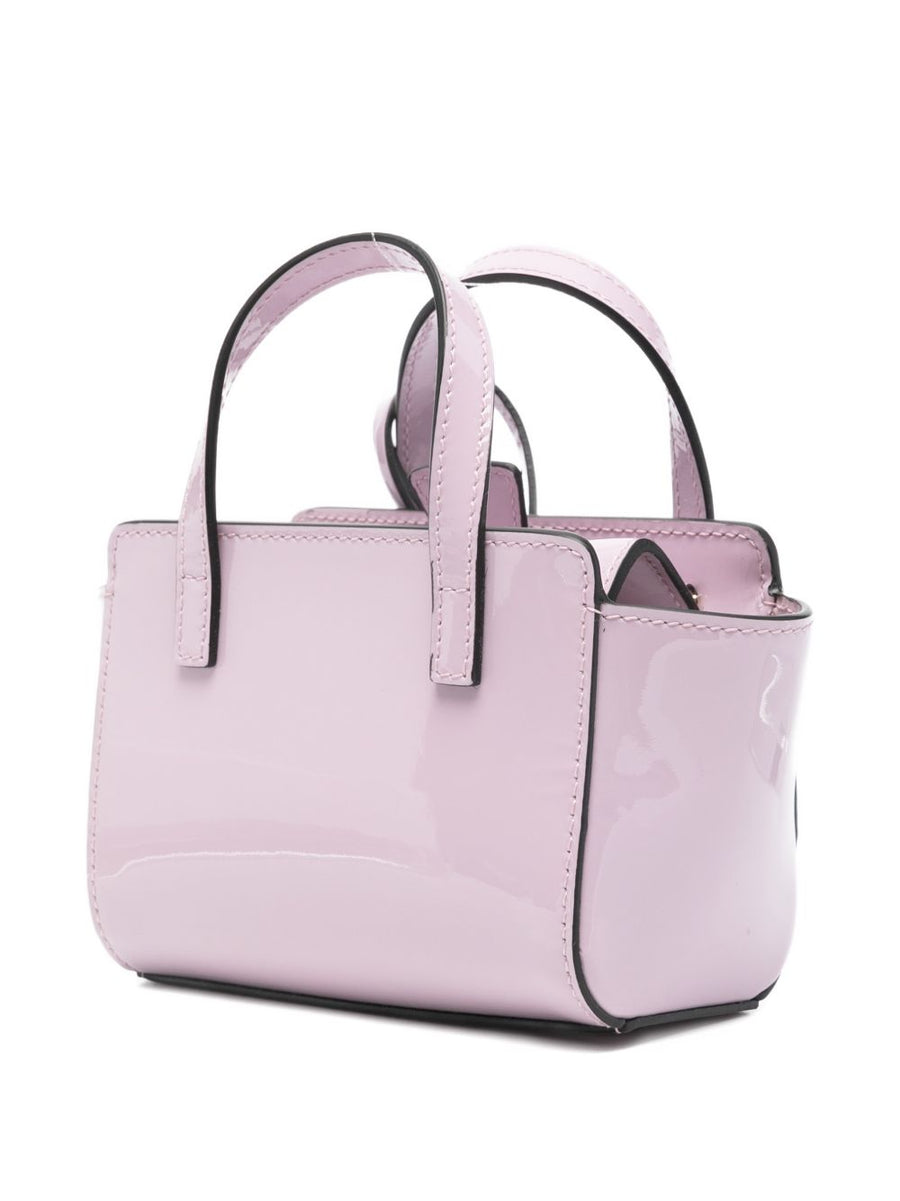Hidesins Flap XS Lilac Patent Calf Leather Mini Shopper With Detachable Strap Top Handle For Women