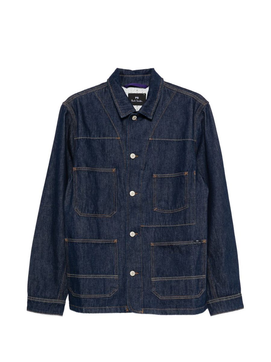 PS By Paul Smith Cotton Jacket Navy Versatile Smart Casual Layer With Recycled Cotton Blend For Modern Men