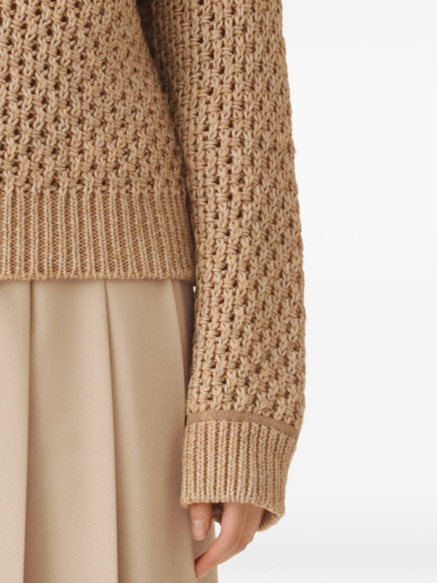 Fabiana Filippi V Neck Cotton Sweater For Women Refined Ivory Luxury Knit Spring Summer 2026 Collection