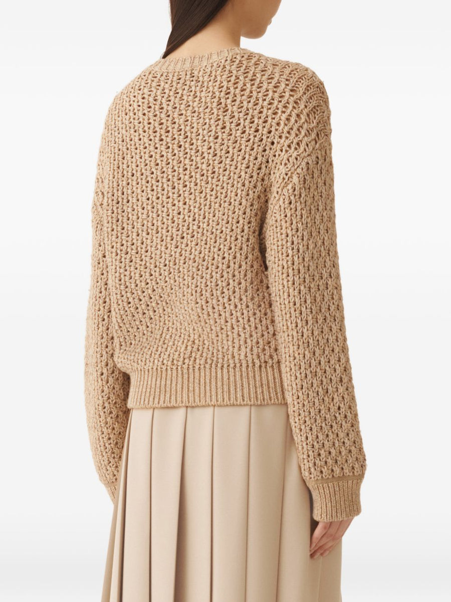Fabiana Filippi V Neck Cotton Sweater For Women Refined Ivory Luxury Knit Spring Summer 2026 Collection