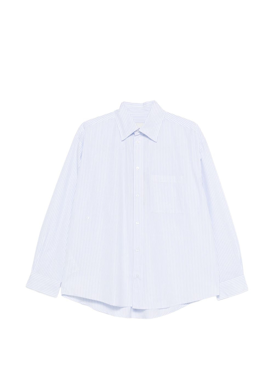 Herskind Lorenzo Cotton Shirt For Women One Hundred Percent BCI Cotton Light Blue Striped Everyday Essential