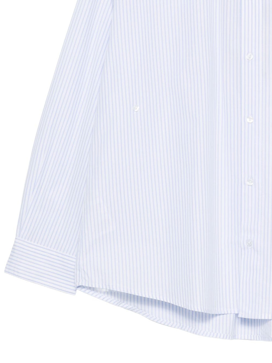 Herskind Lorenzo Cotton Shirt For Women One Hundred Percent BCI Cotton Light Blue Striped Everyday Essential