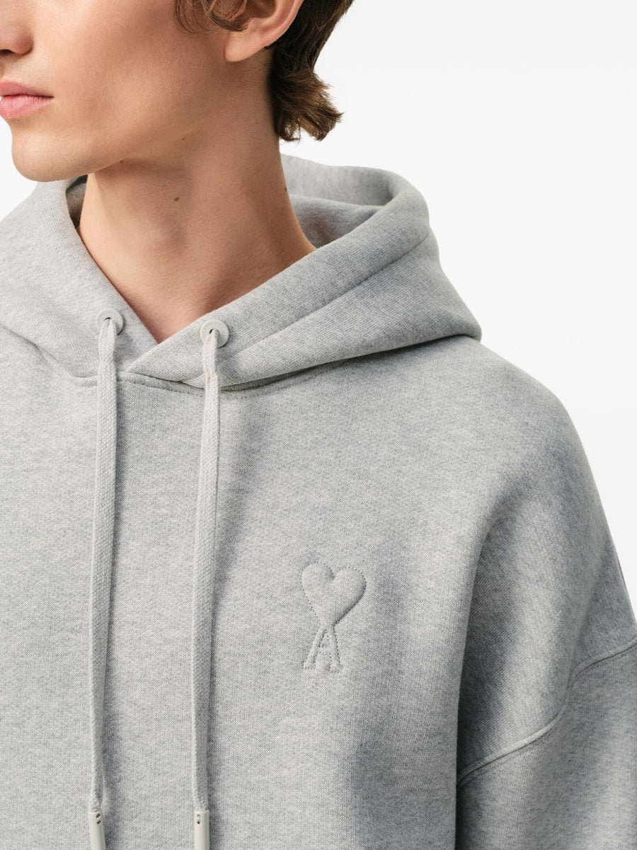 Ami Paris Ami De Coeur Cotton Hoodie for Men With Discreet Embossed Logo and Everyday Comfort