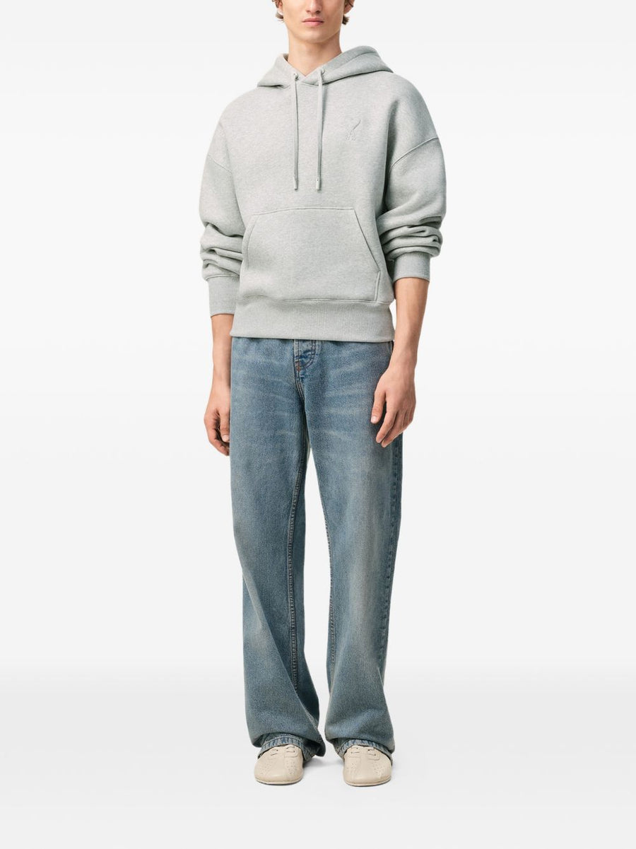 Ami Paris Ami De Coeur Cotton Hoodie for Men With Discreet Embossed Logo and Everyday Comfort