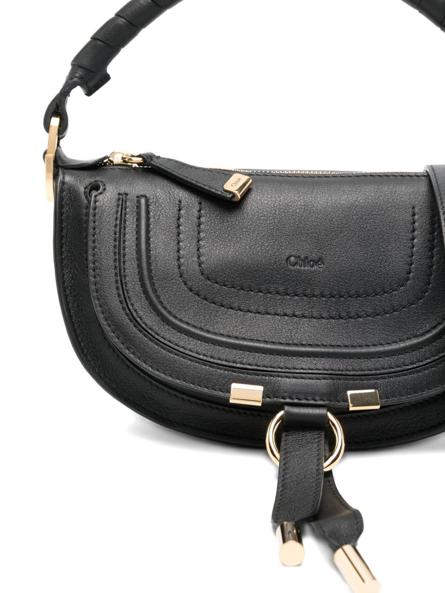 Chloe Marcie Mini Shoulder Bag Soft Calf Leather Top Handle Signature Ring Detail for Women