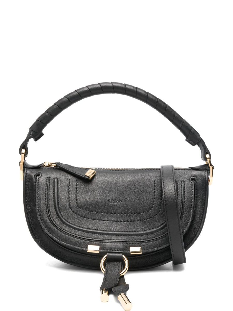 Chloe Marcie Mini Shoulder Bag Soft Calf Leather Top Handle Signature Ring Detail for Women