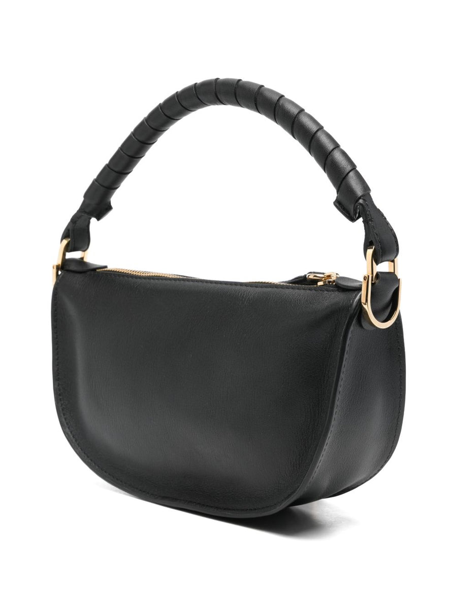 Chloe Marcie Mini Shoulder Bag Soft Calf Leather Top Handle Signature Ring Detail for Women