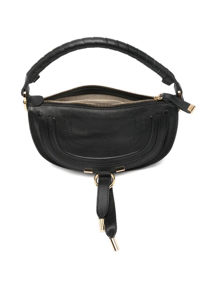 Chloe Marcie Mini Shoulder Bag Soft Calf Leather Top Handle Signature Ring Detail for Women