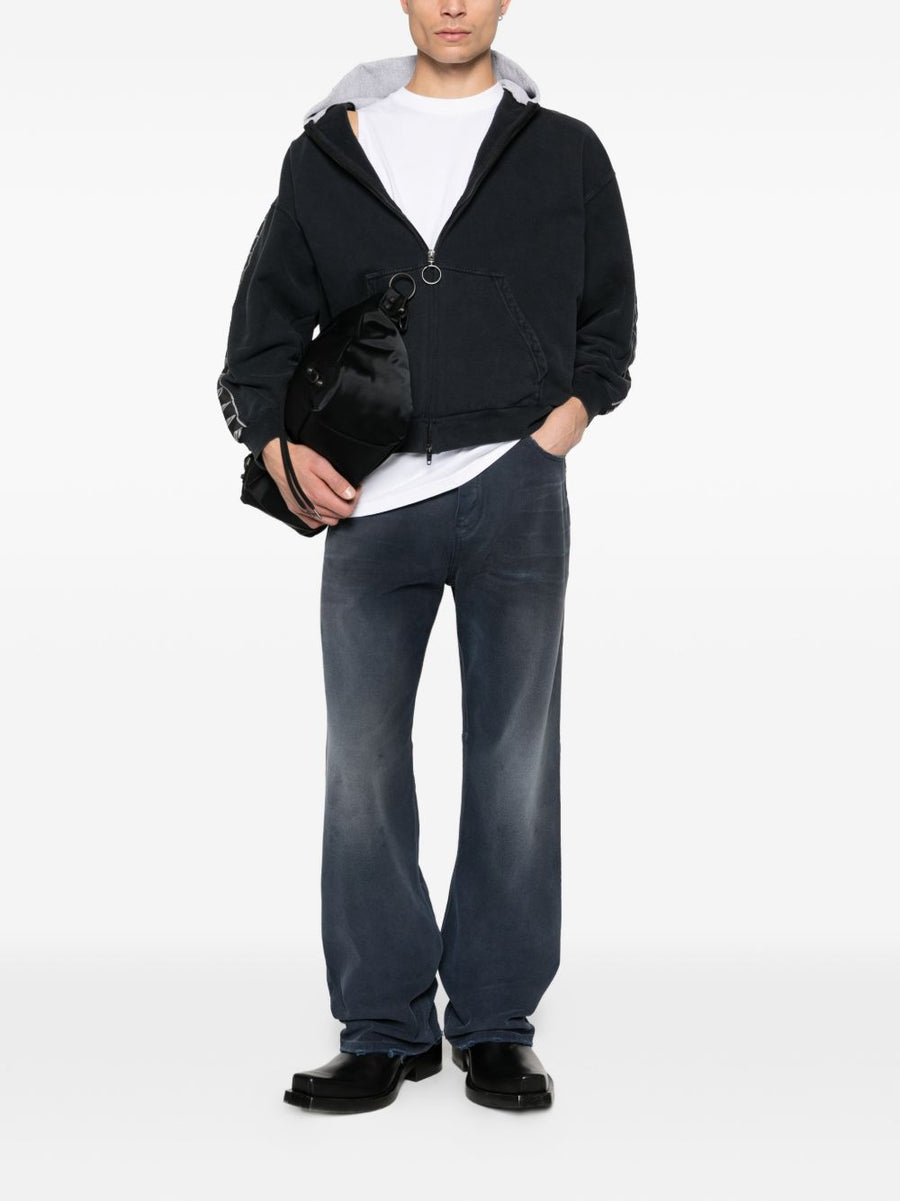 Balenciaga Straight Fit Jeans Navy Denim Cotton 100 Percent Timeless Silhouette Premium Luxury for Men Everyday Wear