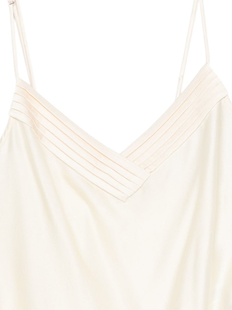 Forte Forte Silk Satin Bodysuit Luxurious White V Neck Slim Straps For Women Elegant Evening Wear
