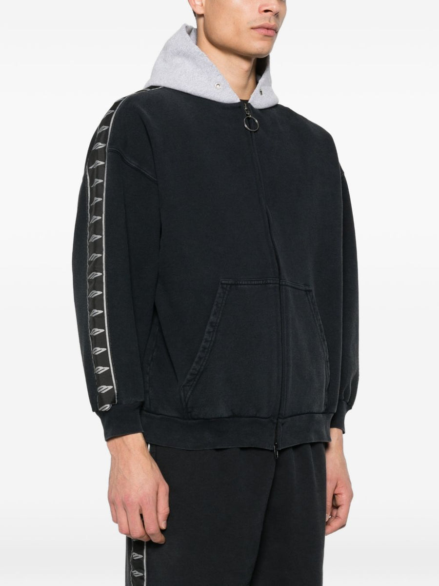 Balenciaga Cotton Zip Front Hoodie For Men Premium Cotton Pouch Pockets Quiet Luxury