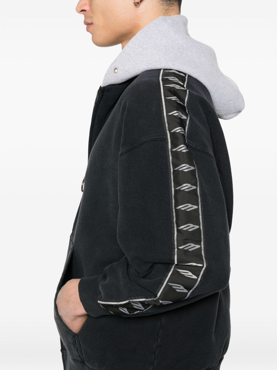 Balenciaga Cotton Zip Front Hoodie For Men Premium Cotton Pouch Pockets Quiet Luxury
