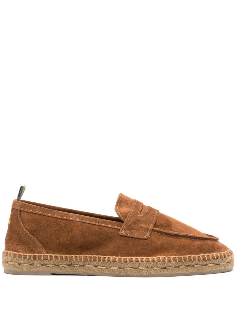 Castañer Nacho Espadrilles For Men Moccasin Style Premium Calf Suede Raffia Texture Slip On