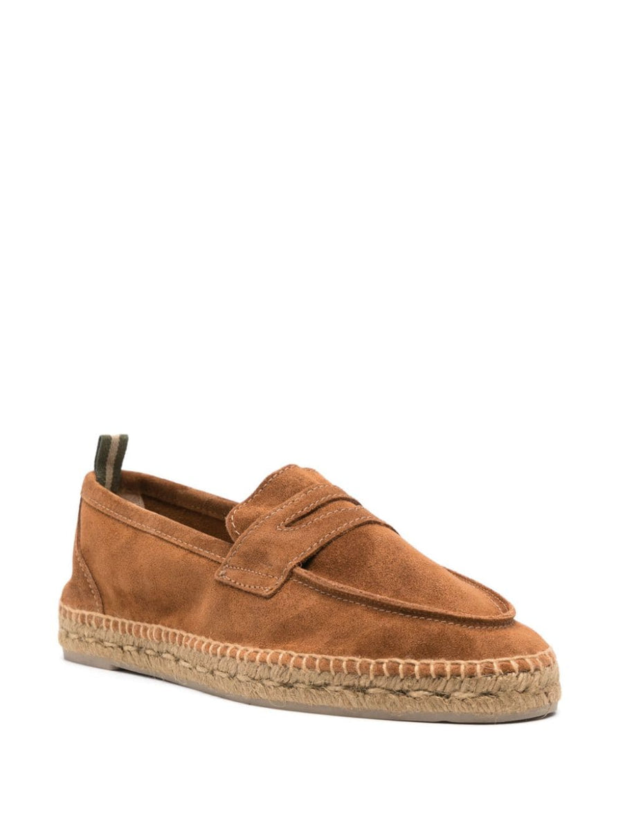 Castañer Nacho Espadrilles For Men Moccasin Style Premium Calf Suede Raffia Texture Slip On