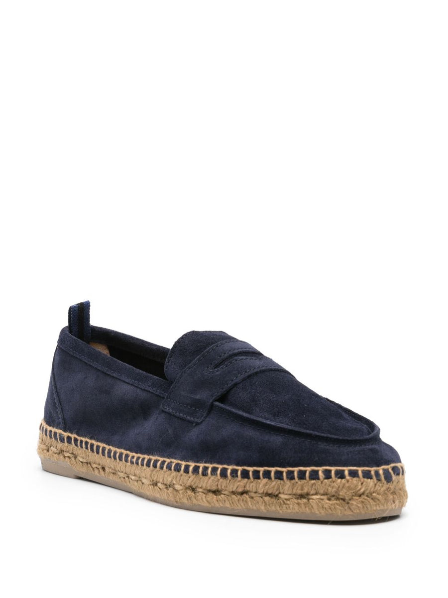 Castañer Nacho Espadrilles Navy Calf Suede Slip On Luxury Mens Premium Summer Footwear