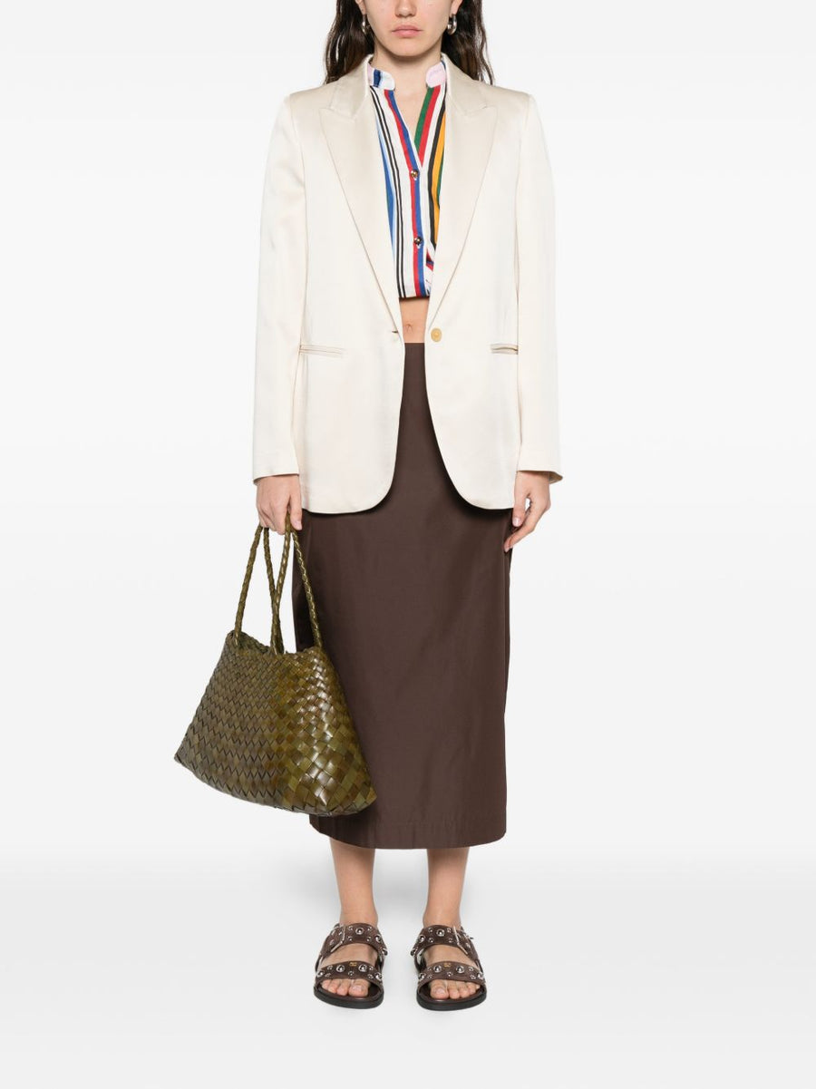 Forte Forte Ivory Single-Breasted Blazer Jacket for Women with Peak Lapels and Polished Tailoring