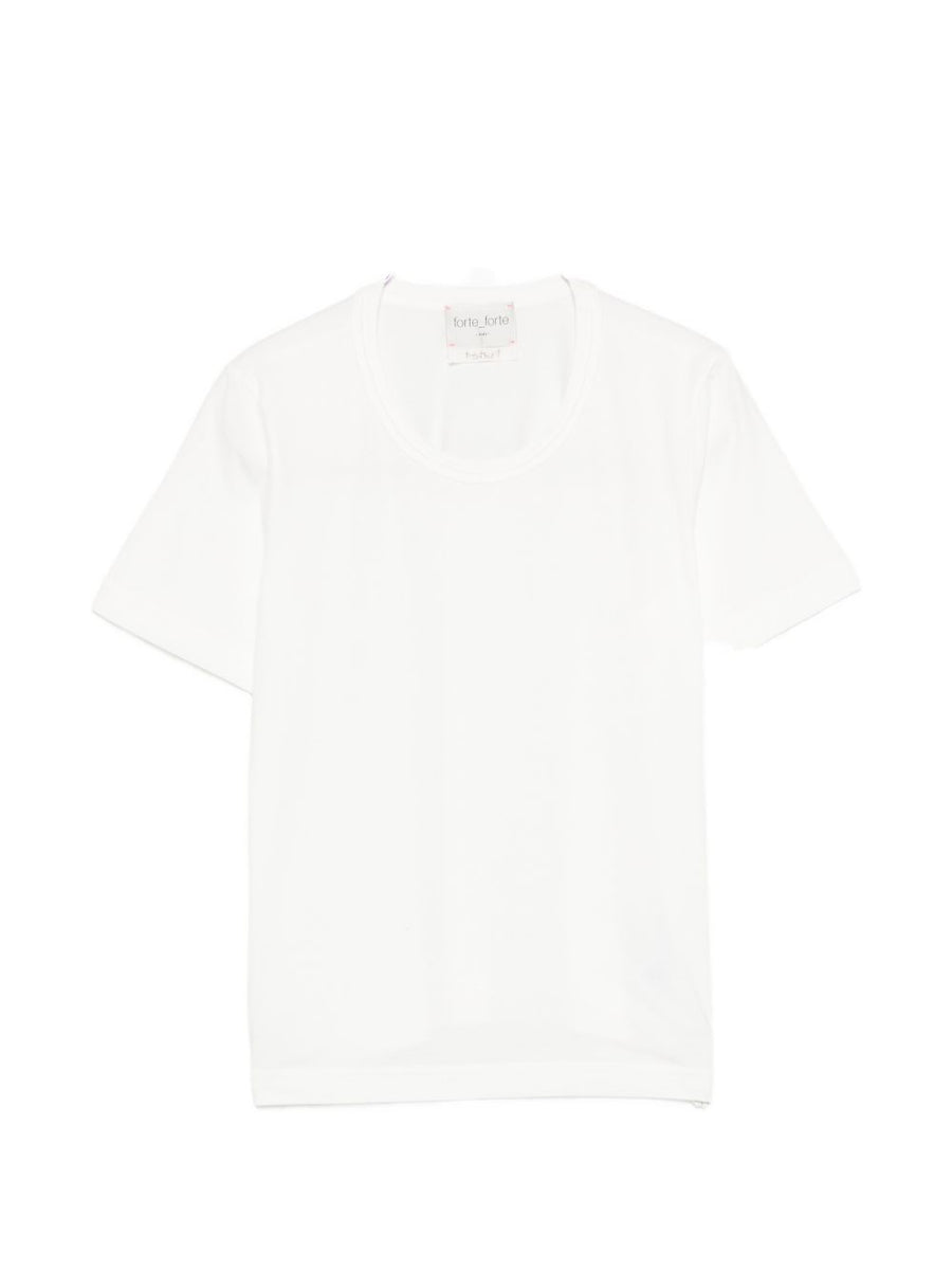 Forte Forte Organic Cotton T Shirt White Crew Neck Short Sleeves Straight Hem