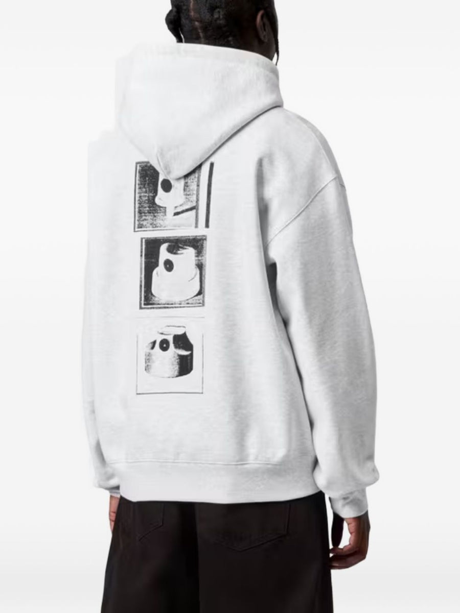 Carhartt WIP Hoodie for Men Durable Cotton Blend Logo Topwear Grey Versatile Everyday Layer