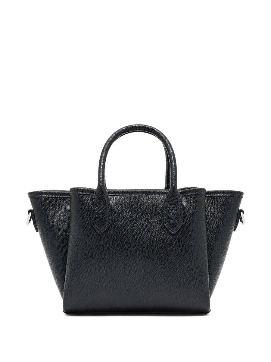 Emporio Armani Palmellato Finish Small Shopper For Women Black Versatile Everyday Bag