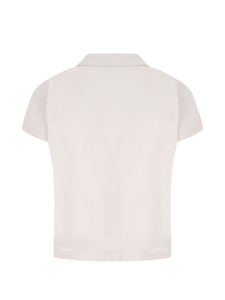 Balenciaga Cotton Polo Shirt For Women With Discreet Logo Embroidery Luxurious White Top For Versatile Style