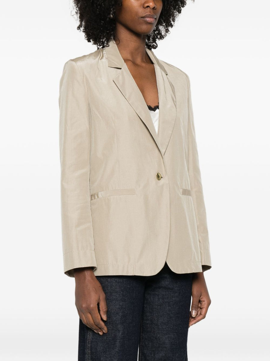 Forte Forte Beige Single Breasted Jacket For Women Luxury Capsule Wardrobe Essential