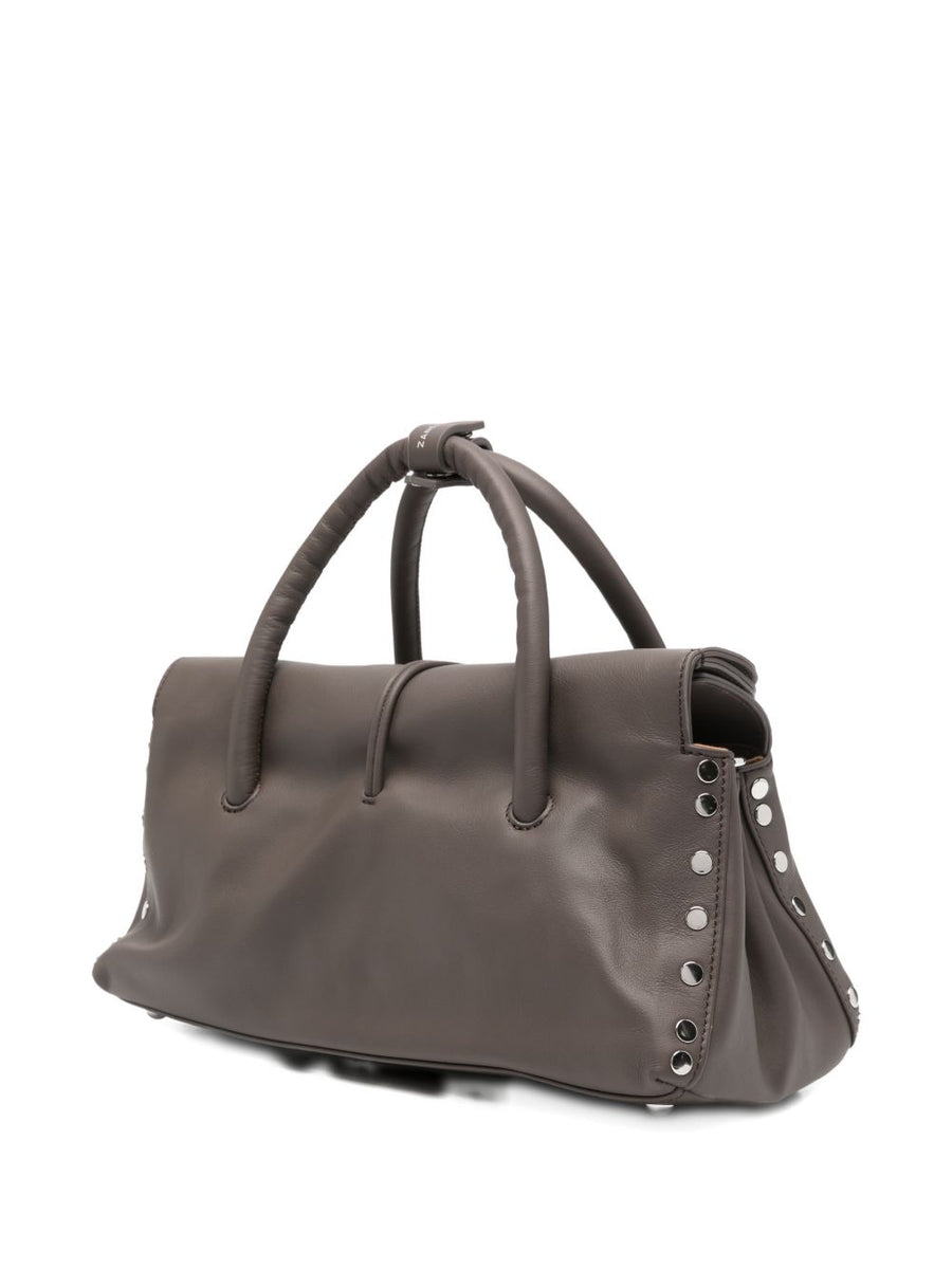 Zanellato Dotta Small Leather Handbag For Women Everyday Luxury Top Handle With Stud Embellishment