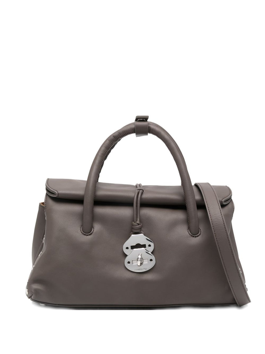 Zanellato Dotta Small Leather Handbag For Women Everyday Luxury Top Handle With Stud Embellishment