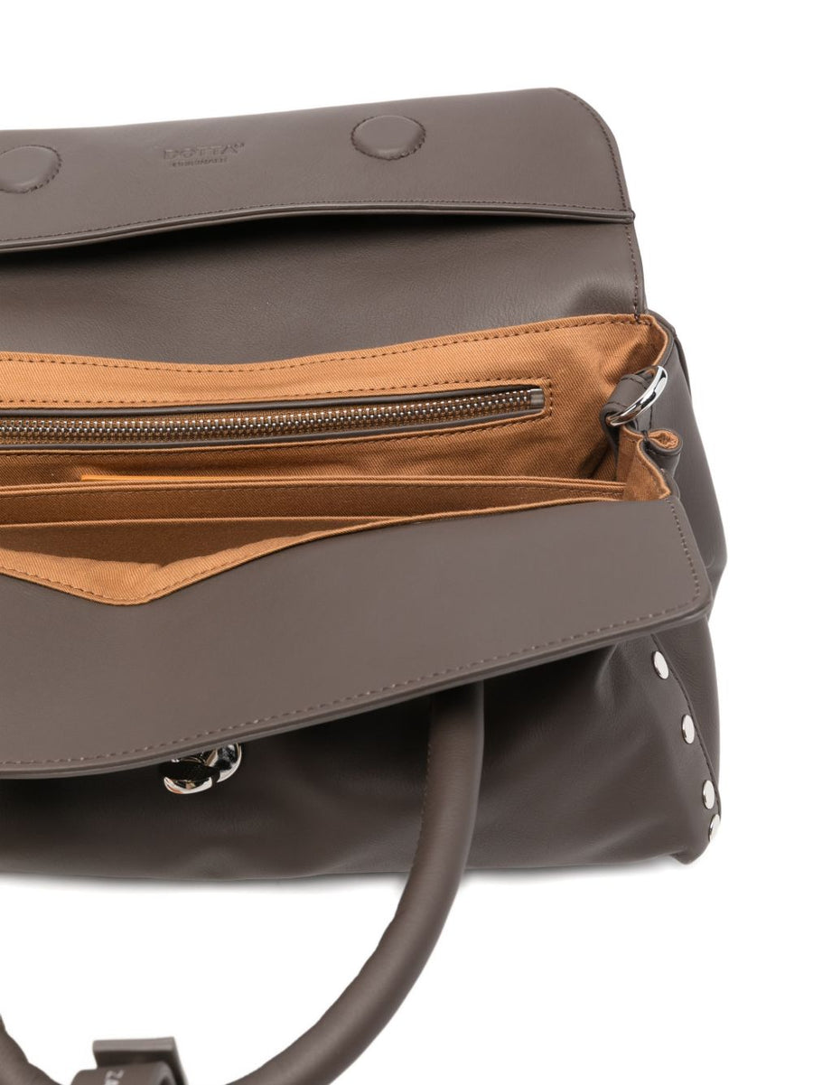 Zanellato Dotta Small Leather Handbag For Women Everyday Luxury Top Handle With Stud Embellishment