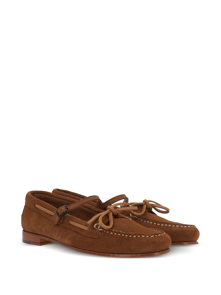 Hereu Lorea Suede Mary Jane Loafer Tobacco Brown For Women Versatile Everyday Elegance