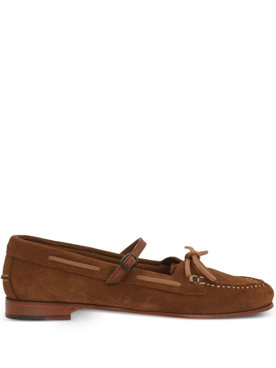 Hereu Lorea Suede Mary Jane Loafer Tobacco Brown For Women Versatile Everyday Elegance