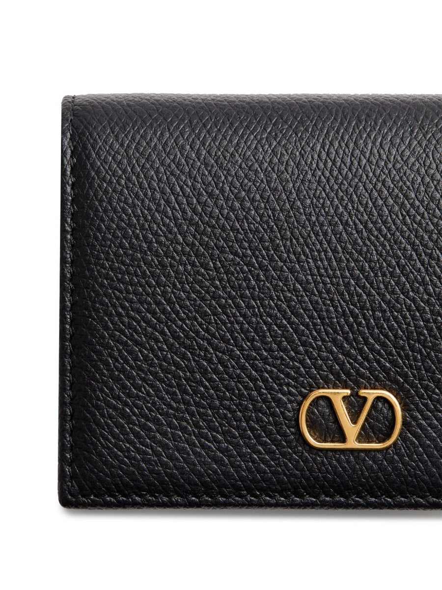 Valentino Garavani VLogo Signature Grainy Calfskin Wallet For Women Compact Slim Design