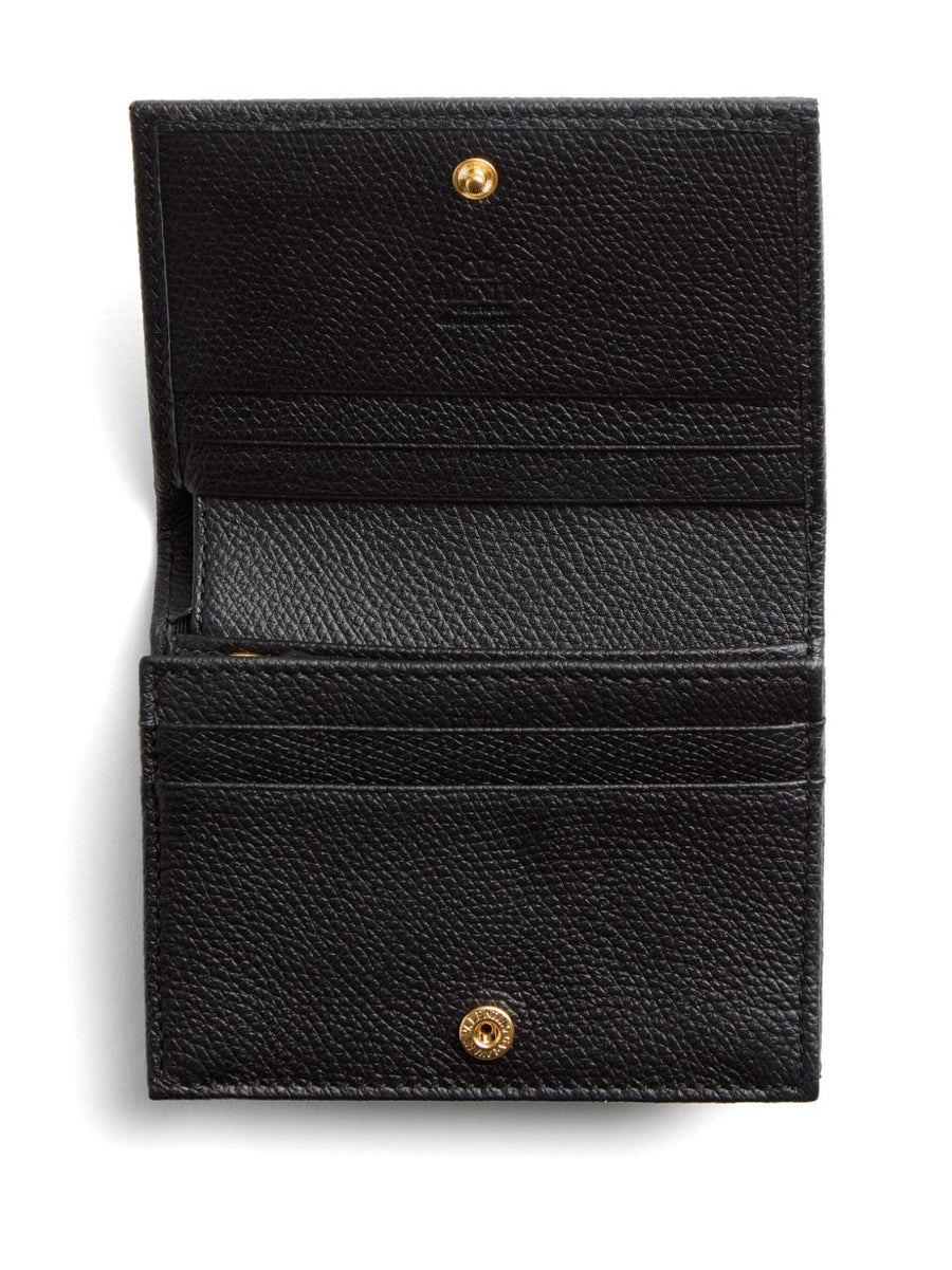 Valentino Garavani VLogo Signature Grainy Calfskin Wallet For Women Compact Slim Design