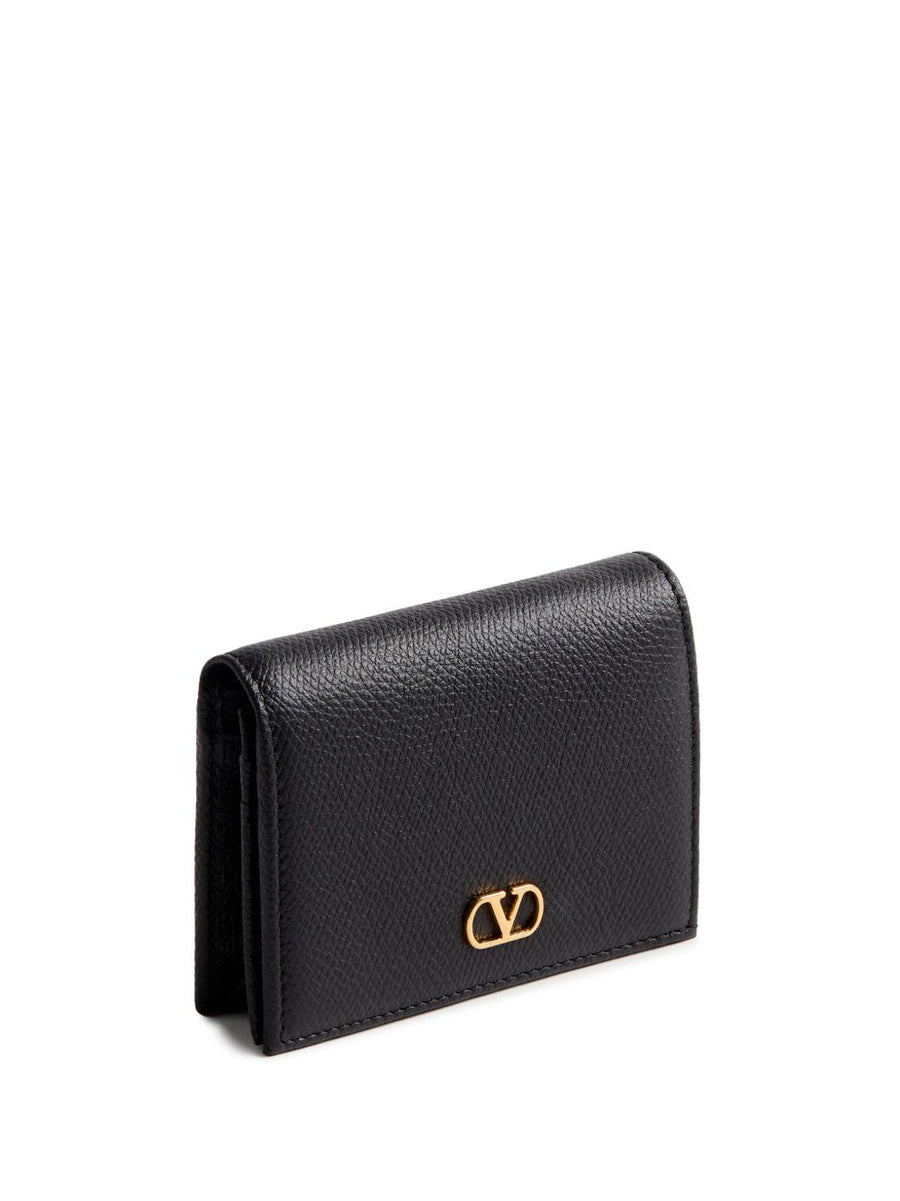 Valentino Garavani VLogo Signature Grainy Calfskin Wallet For Women Compact Slim Design