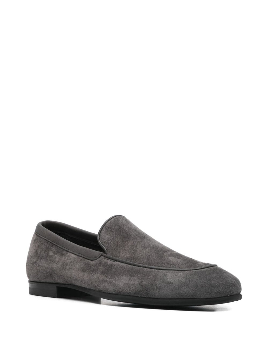John Lobb Tyne Black Suede Loafers For Men Slip On Luxury Moccasins Dust Bag Included