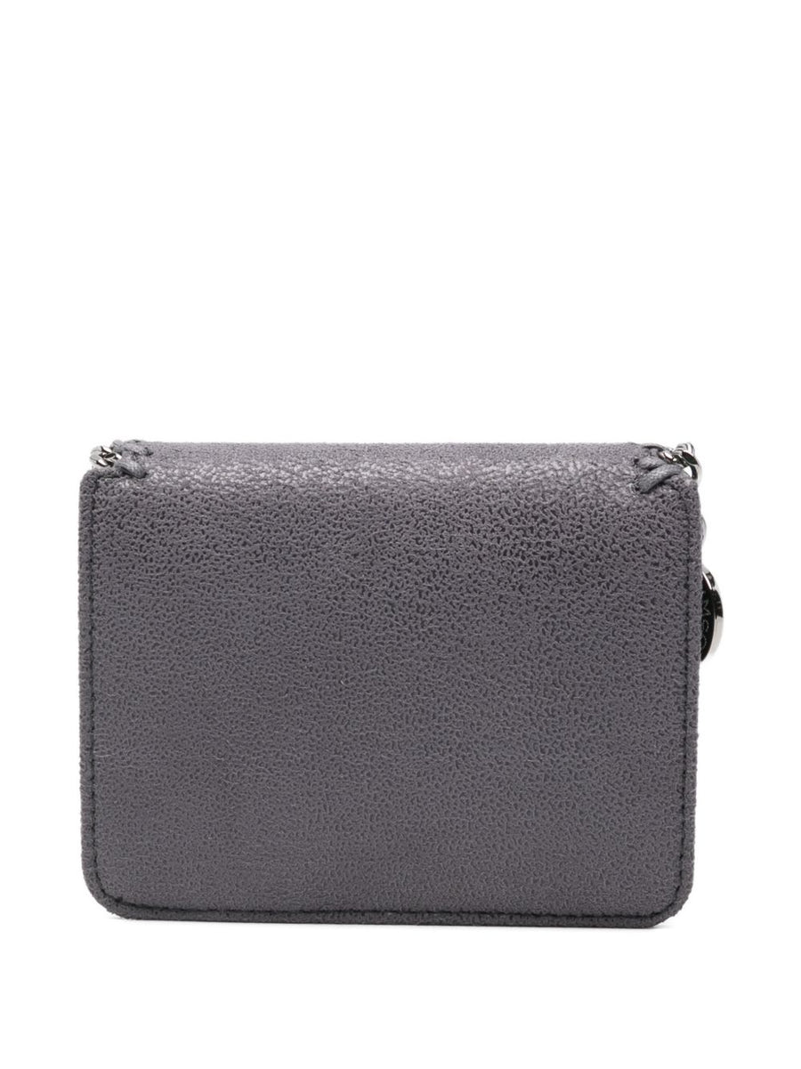 Stella McCartney Falabella Bi Fold Wallet With Chain Trim Grey Slim Everyday Carry For Women