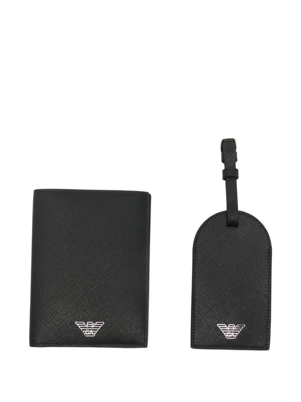 Emporio Armani Asv Gift Box With Regenerated Saffiano Passport Holder And Tag