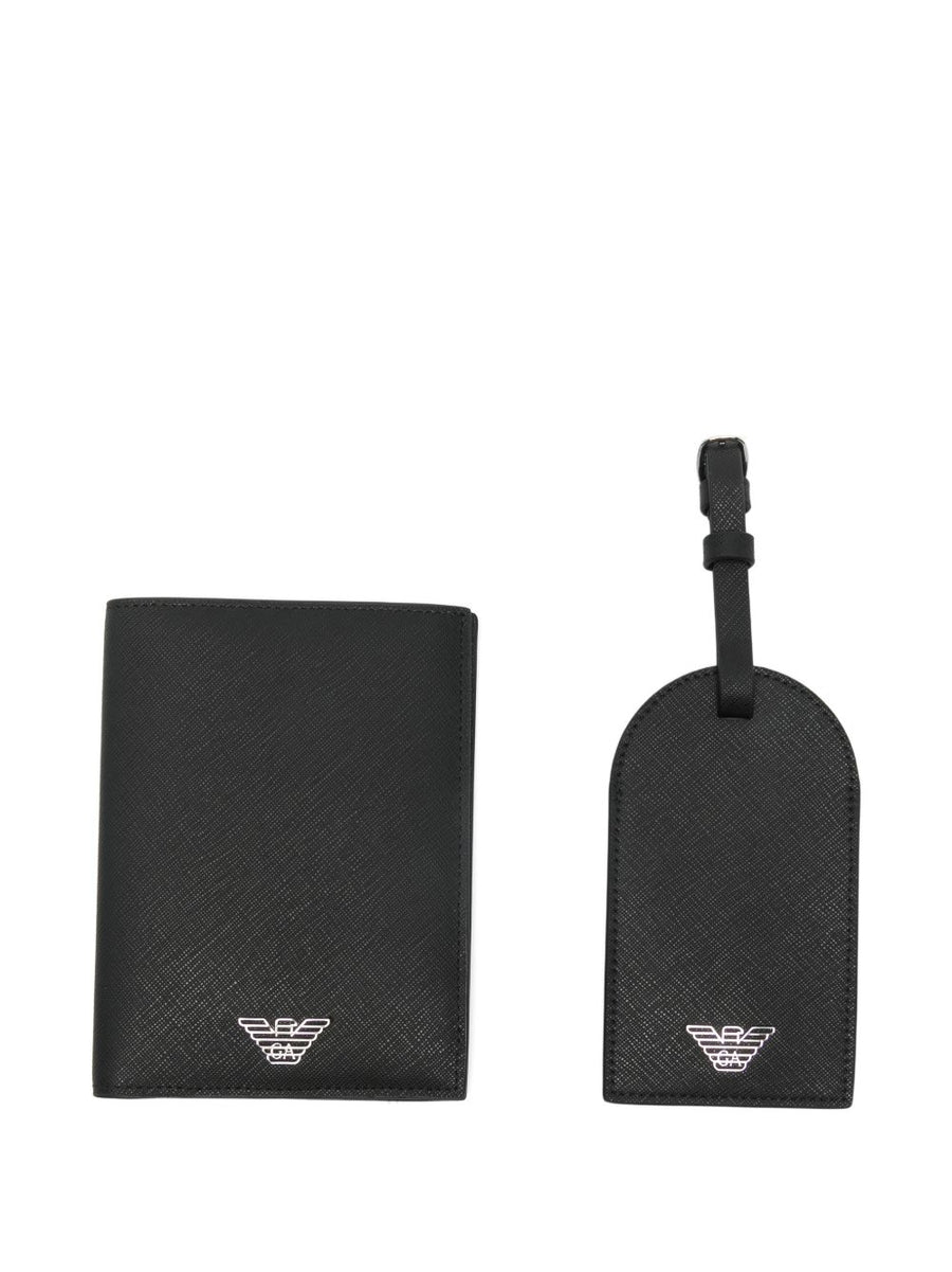 Emporio Armani Asv Gift Box With Regenerated Saffiano Passport Holder And Tag
