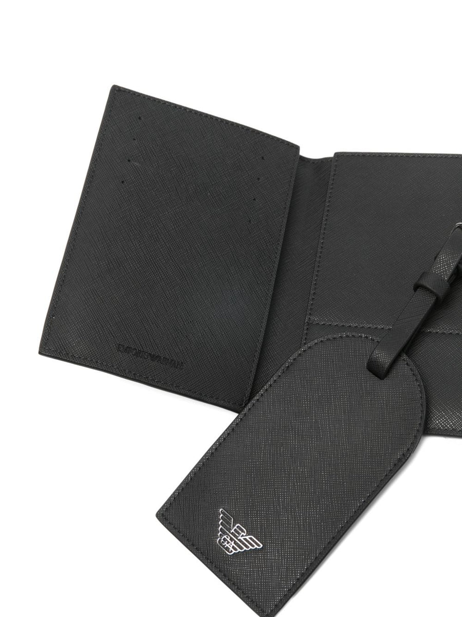 Emporio Armani Asv Gift Box With Regenerated Saffiano Passport Holder And Tag