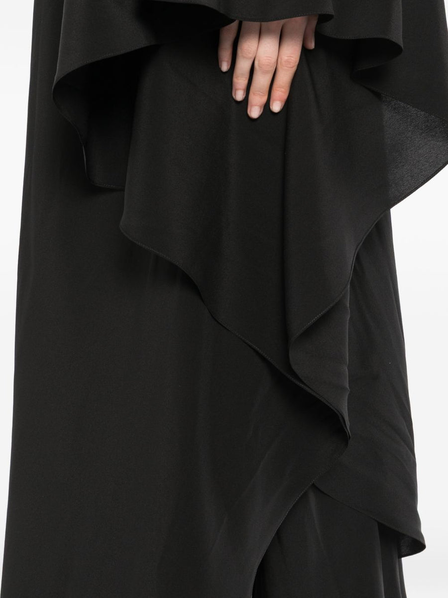 Tom Ford Silk Kaftan Luxury Beach Cover Up for Women Open Back V Neck Black Silk