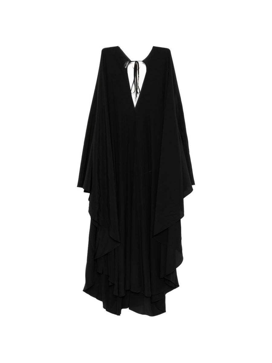 Tom Ford Silk Kaftan Luxury Beach Cover Up for Women Open Back V Neck Black Silk