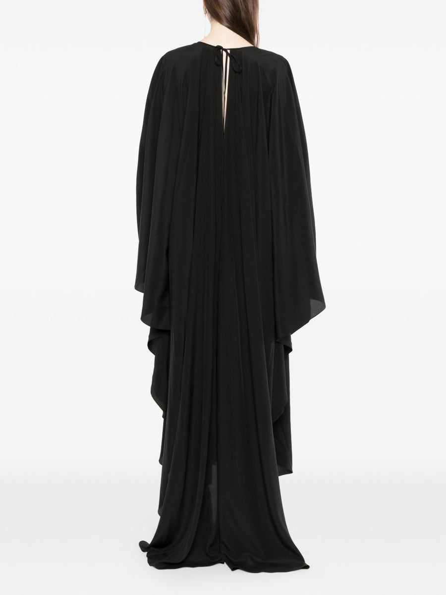 Tom Ford Silk Kaftan Luxury Beach Cover Up for Women Open Back V Neck Black Silk