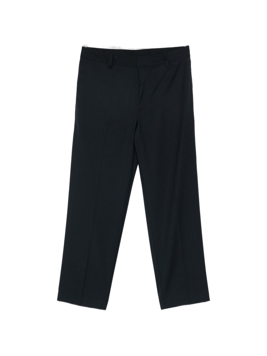 Emporio Armani Navy Wool Trousers For Men Premium Virgin Wool Tailored Fit With Crisp Crease