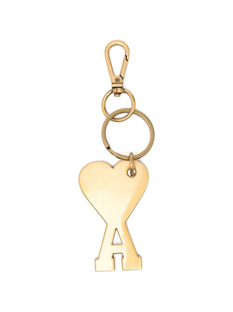 Ami Paris Ami De Coeur Keyring Heart Charm Gold Tone Zamak 100 For Women Elegant Accessory