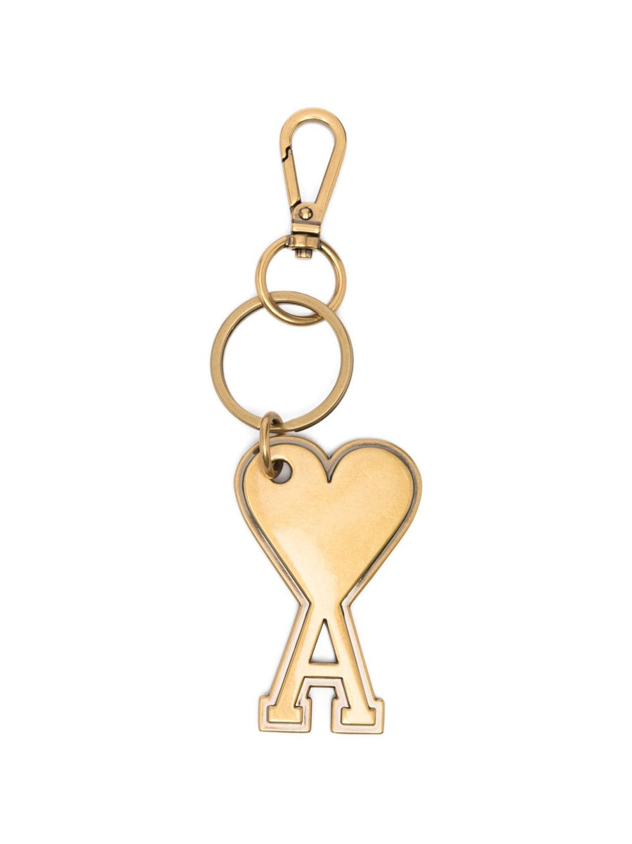 Ami Paris Ami De Coeur Keyring Heart Charm Gold Tone Zamak 100 For Women Elegant Accessory