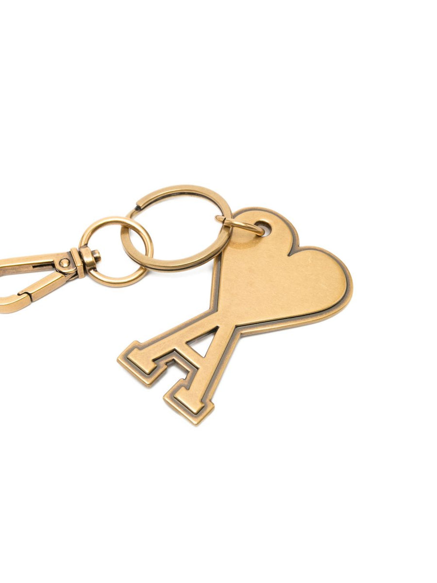 Ami Paris Ami De Coeur Keyring Heart Charm Gold Tone Zamak 100 For Women Elegant Accessory